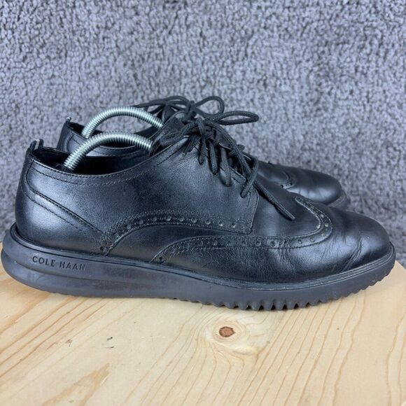 Cole Haan Grand+ Oxford Wingtip Mens Size 9.5 Leather Black Lace Up Casual Shoe - Picture 3 of 8